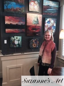 Suzanne Foxwell displaying paintings at Cafe Noir in Shrewsbury MA